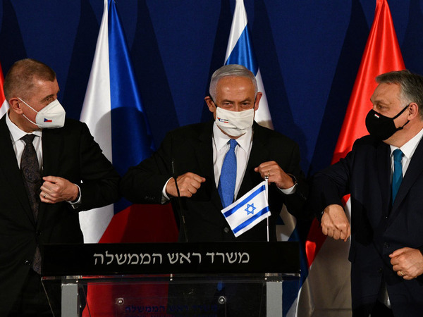 Premier Netanyahu mit Premier Andrej Babis und Premier Viktor Orban beim trilateralen Gipfeltreffen in Jerusalem